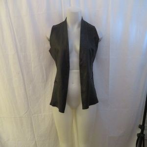 NICOLAS & MARK BLACK THIN VEST W/LEATHER 8